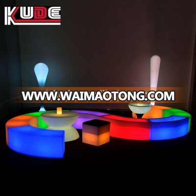 Light up led seat chair modern plastic garden outdoor furniture