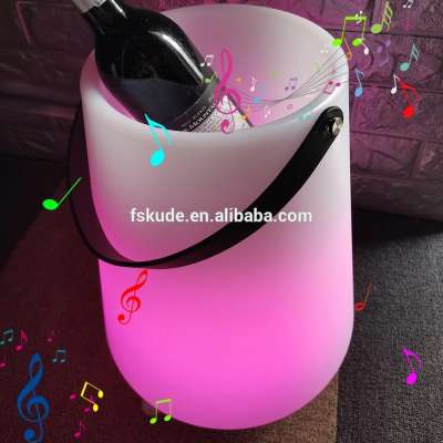 popular modern low price  hand take  LED ice bucket with a  bluetooth function loudspeaker use in bar