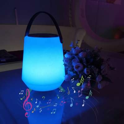 Cordless LED Bluetooth Speaker Light Easy Charging IP65 Waterproof 16 RGB Colors by Remote Control